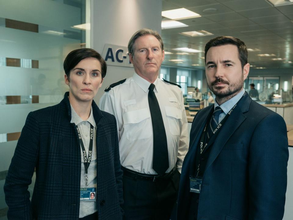 line of duty series 5 kate fleming vicky mcclure, ted hastings adrian dunbar, steve arnott martin compston