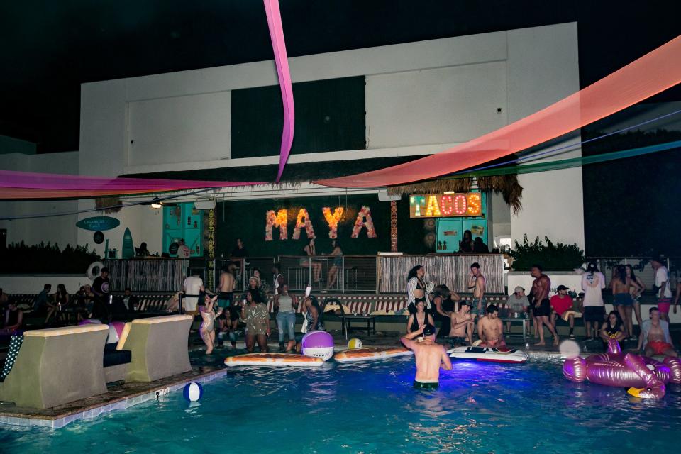 The pool looks amazing during Maya Day and Nightclub's Nightswim with Champagne Drip on June 10, 2019.