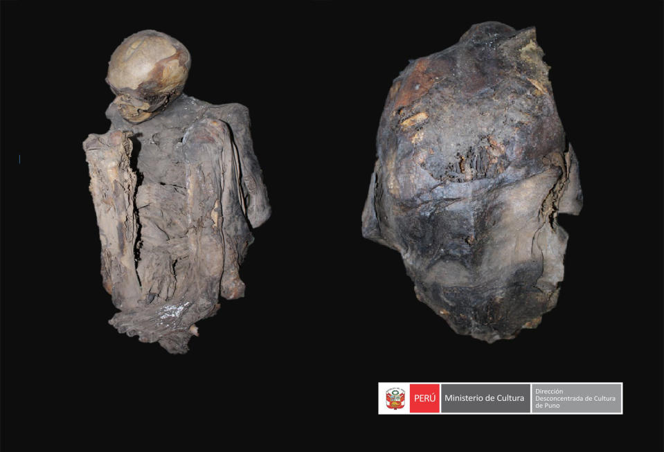 Later scans reveal the condition of the mummified body, believed to be a male. (Peruvian Ministry of Culture)