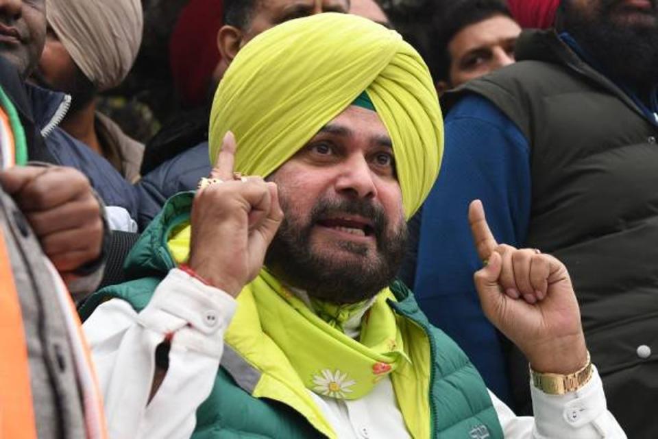 Former Punjab congress President Navjot Singh Sidhu ahead of election in 2022 (AFP via Getty Images)