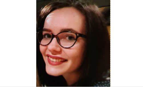 Emily Hope was last seen wearing a black and white top, grey trousers and red shoes. 