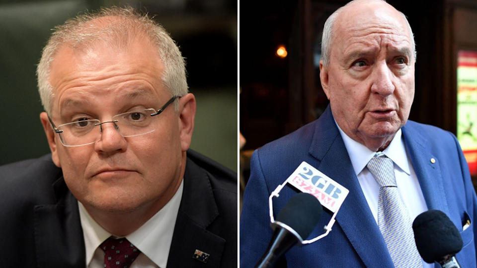 Scott Morrison and Alan Jones had a fiery debate on air this morning over what the government can do "today" for Aussie farmers. Source: Getty Images.