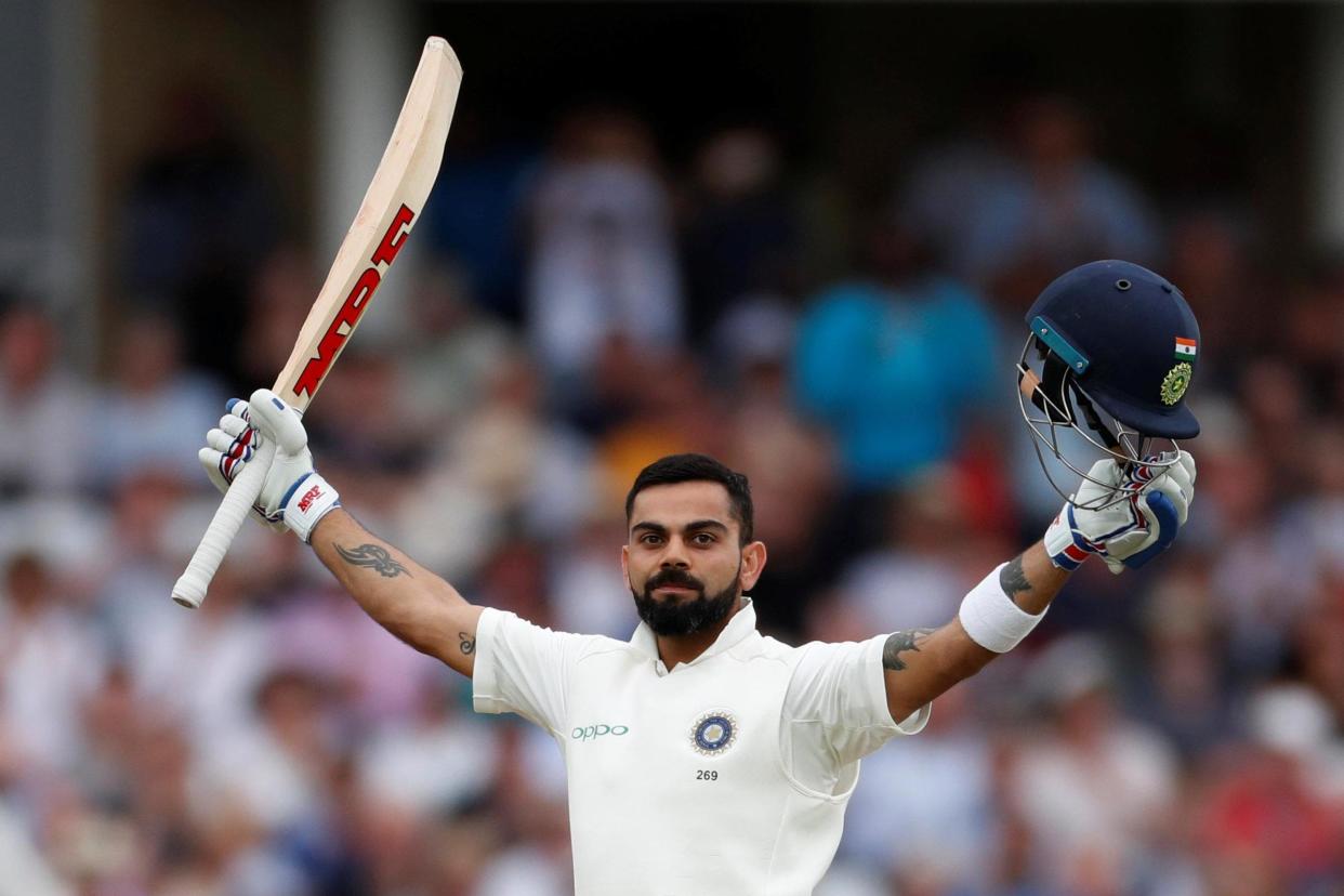 India's Virat Kohli celebrates his 23rd Test century: REUTERS