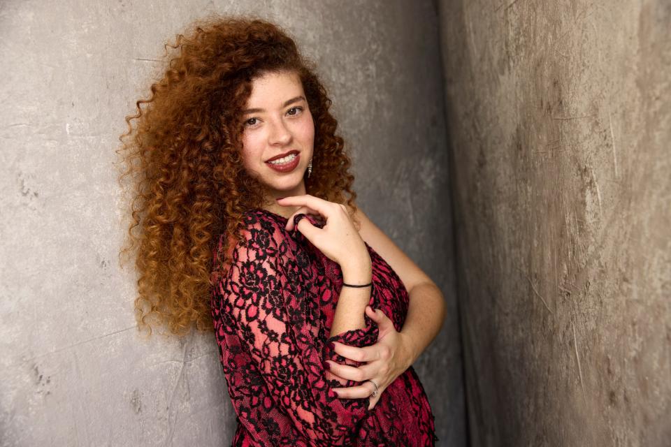 Lesly Reynaga poses for a portrait backstage at the 2022 Austin City Limits Music Festival.