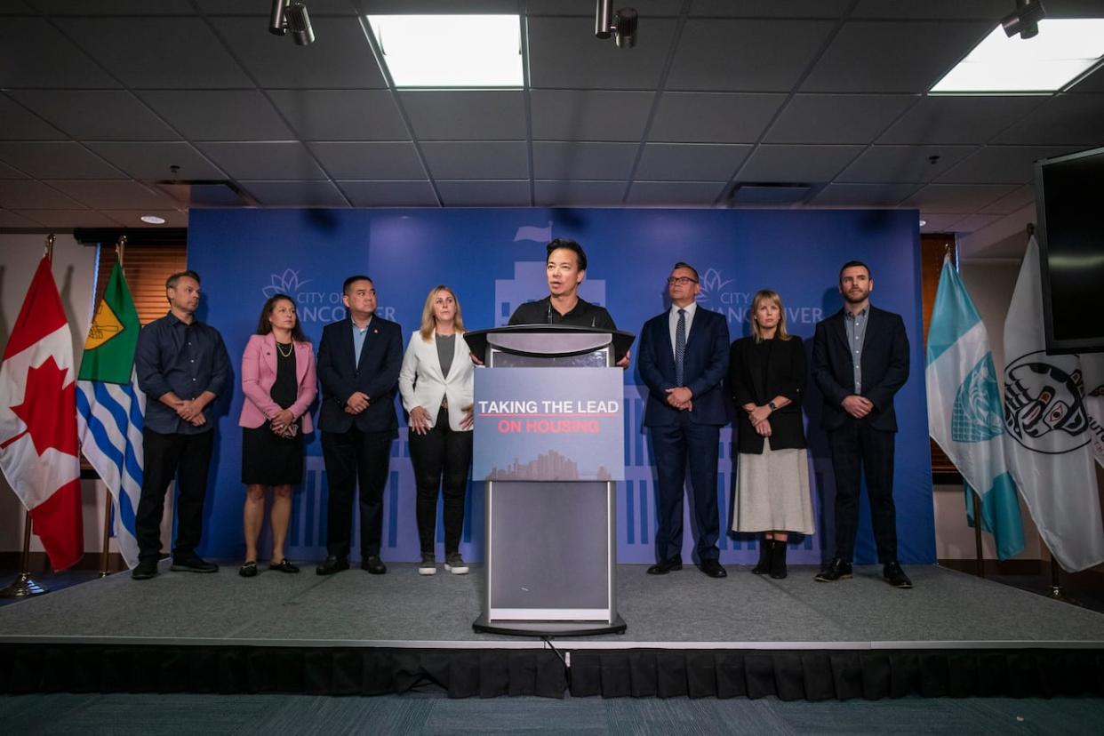 Mayor Ken Sim and his ABC councillors voted in favour of a budget with over $2 billion in spending and a 7.5 per cent tax hike. (Ben Nelms/CBC - image credit)
