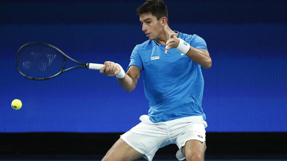 Michail Pervolarakis, pictured here in action for Greece during the ATP Cup.