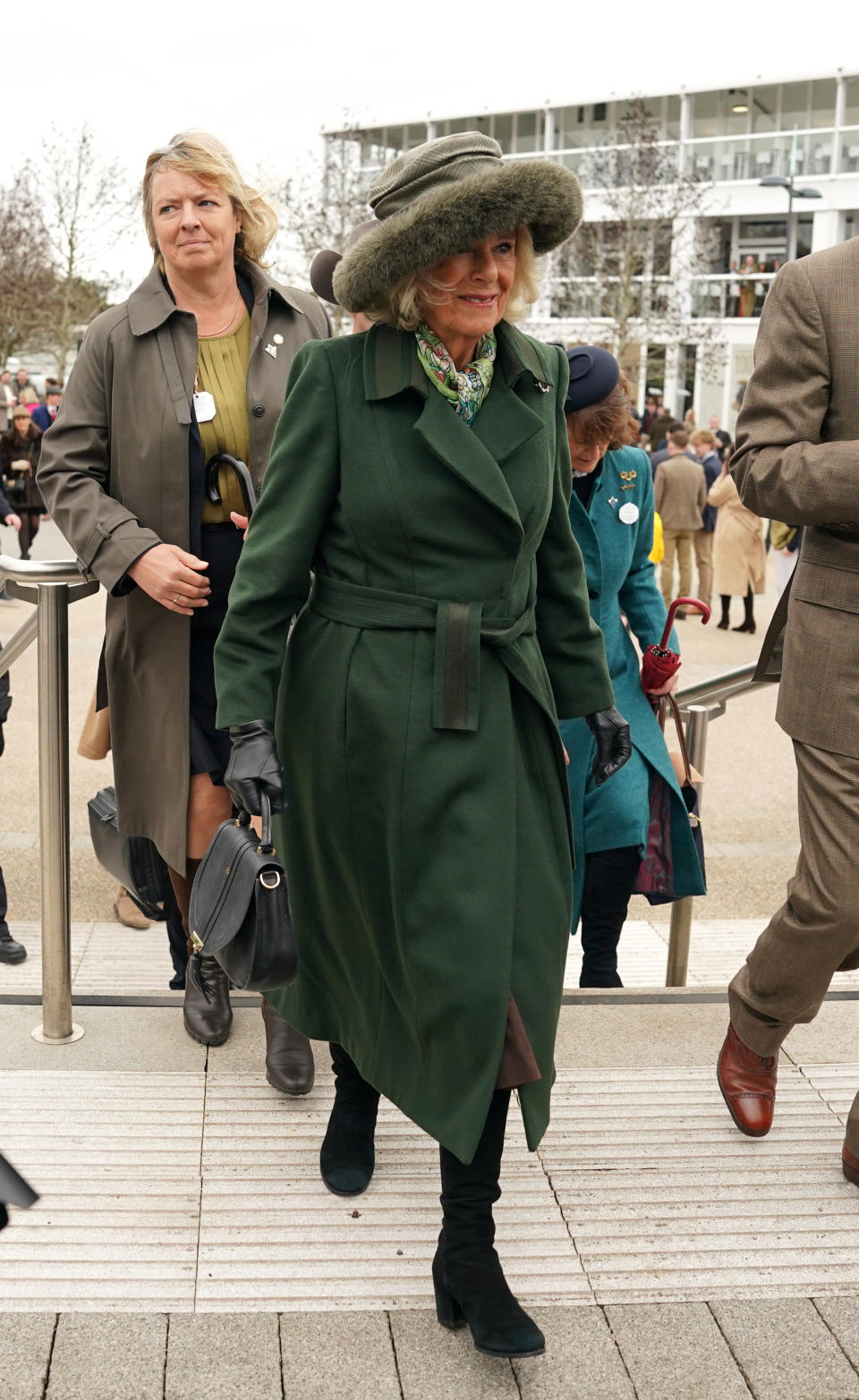 Queen Camilla arriving for day two of the 2024 Cheltenham Festival at Cheltenham Racecourse. Picture date: Wednesday March 13, 2024. (Photo by Adam Davy/PA Images via Getty Images)