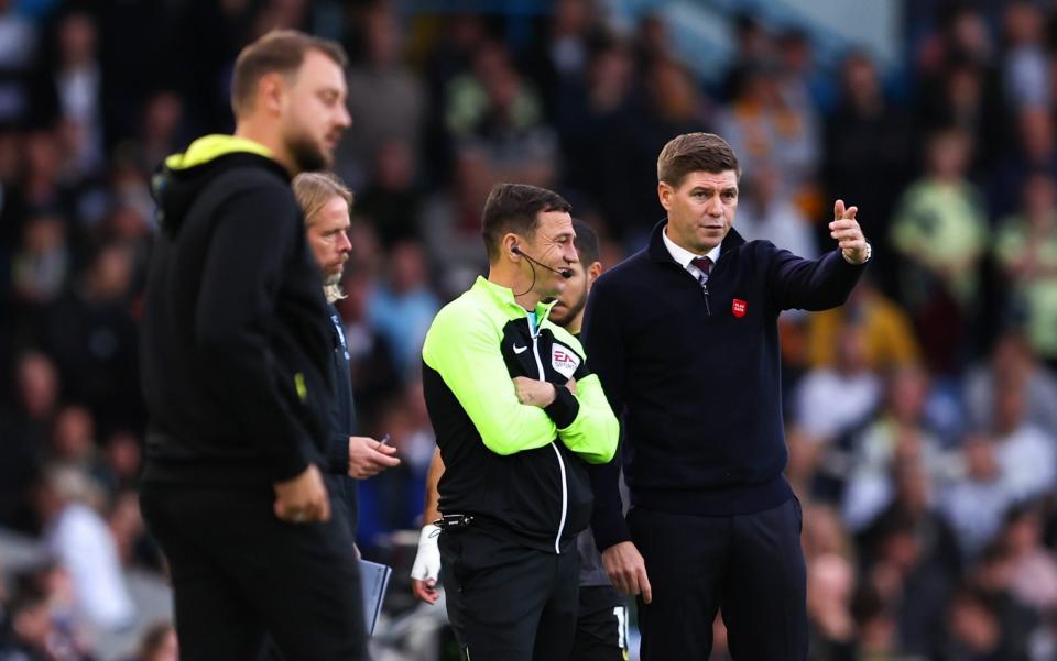 Gerrard (R) - Leeds hold on for point against Aston Villa after Luis Sinisterra sees red - GETTY IMAGES