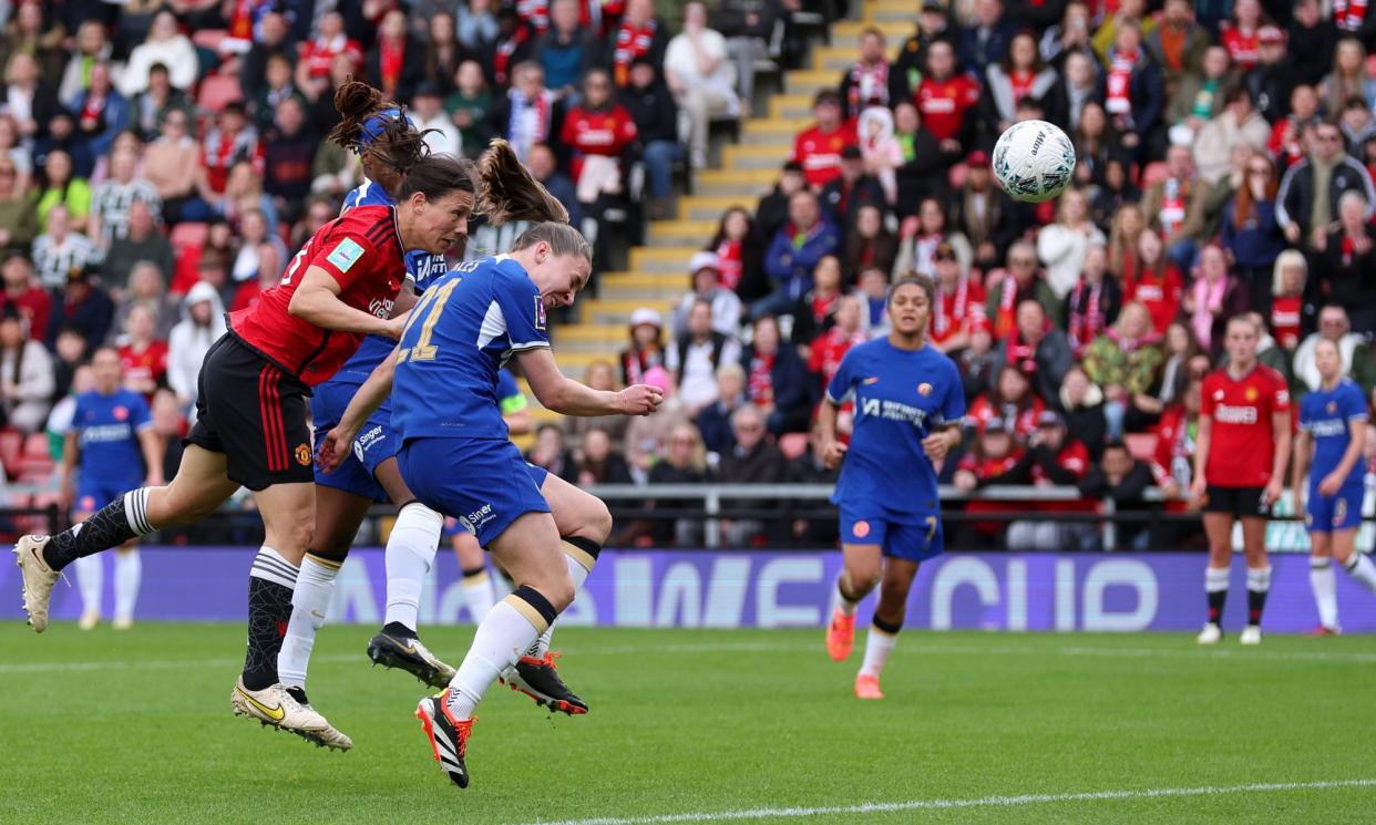 <span>Rachel Williams scores what turned out to be the game’s winner.</span><span>Photograph: Alex Livesey/The FA/Getty Images</span>