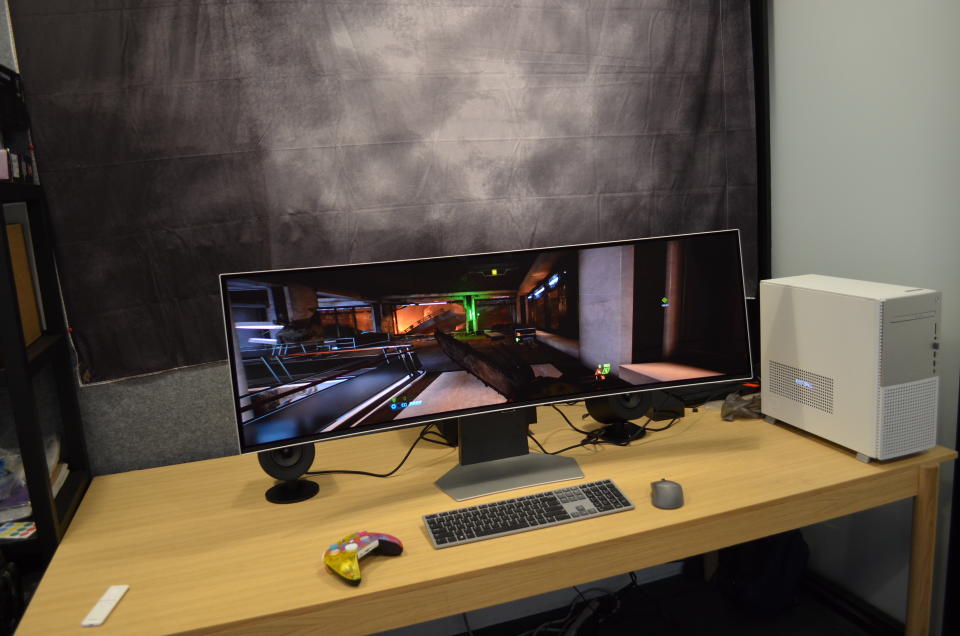 a large curved gaming monitor