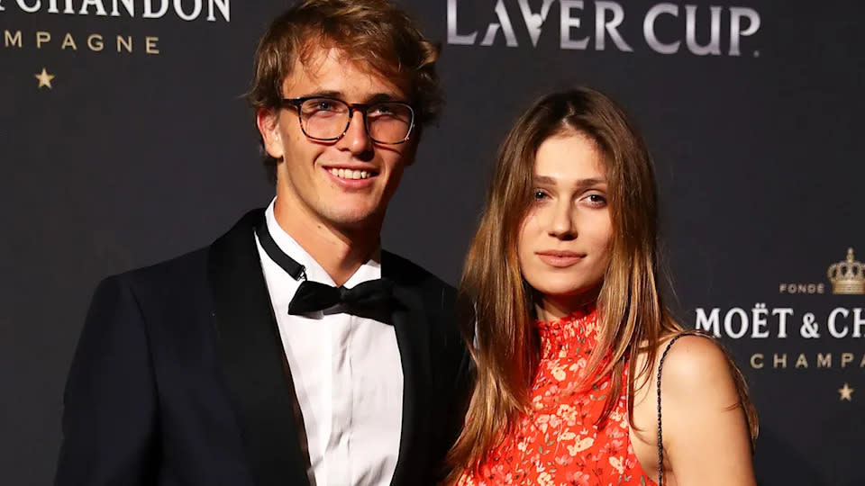 Seen here, Alexander Zverev and his ex-girlfriend Olga Sharypova at the Laver Cup Gala in 2019.