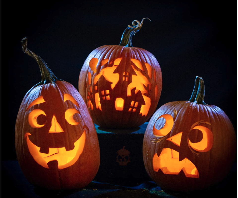 Jack o lantern faces carved by a pro
