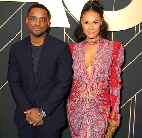<p>Gonzalo Marroquin/Getty </p> Larenz Tate and his wife Tomasina Tate in 2023
