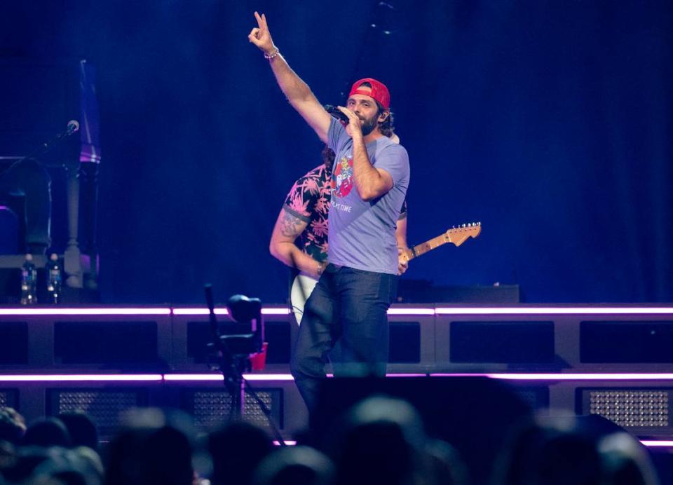 Thomas Rhett performs at the Bryce Jordan Center as part of his "Home Town Tour" on Friday.