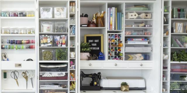You Have To See This Cabinet Expand Into A Full-Blown Craft Room