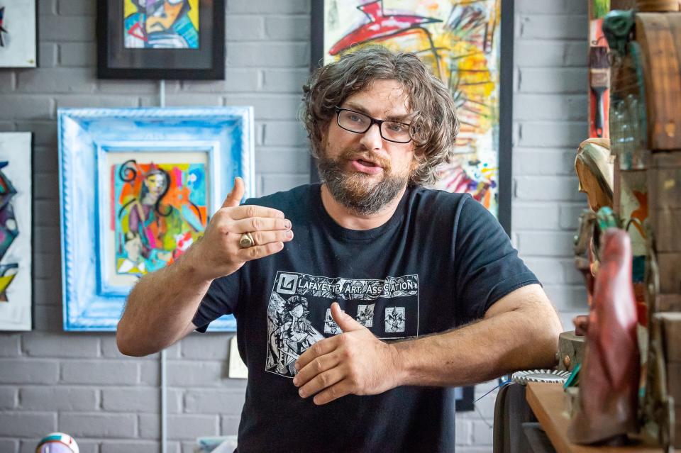 Dusty Reed is a self-taught artist from south Louisiana and known as "the Cajun Picasso." He has been creating art professionally for the past 15 years, including paintings and sculptures to multidimensional installations. Wednesday, June 29, 2022.