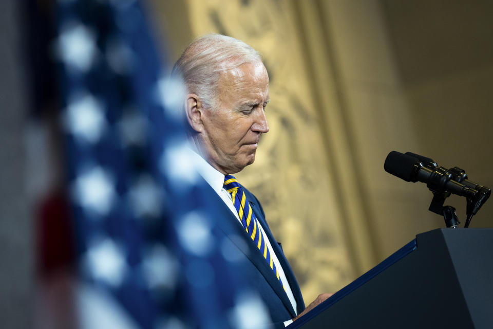 El presidente Joe Biden se dirige a la Cumbre de Naciones Tribales en la Casa Blanca en Washington, el miércoles 30 de noviembre de 2022. (Doug Mills/The New York Times).