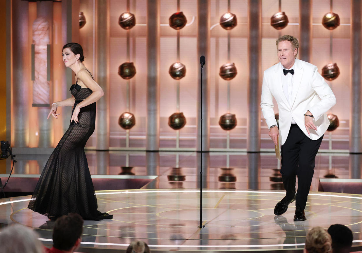 Will Ferrell and Kristen Wiig’s Golden Globes bit had Matt Damon in