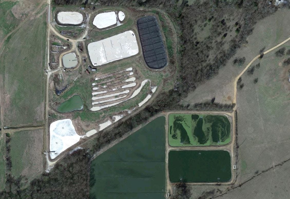 Satellite image of the Uniontown wastewater treatment facility.