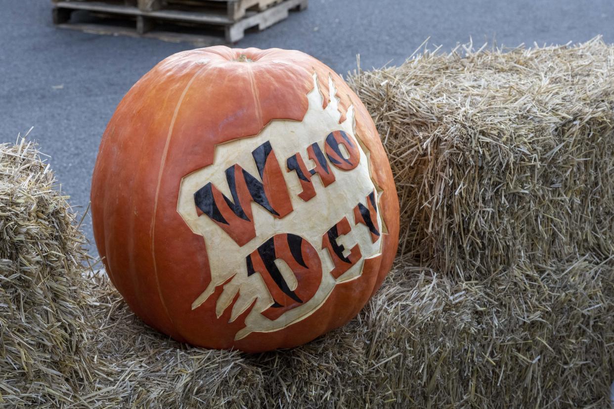 Operation Pumpkin & Arts Festival, Butler County's largest festival, takes place Oct. 13-15 along High St. in downtown Hamilton. Pictured: The Who Dey Pumpkin from last year's festival.