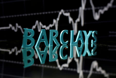 FILE PHOTO: The Barclays logo is seen in front of displayed stock graph in this illustration taken June 21, 2017. REUTERS/Dado Ruvic/File Photo