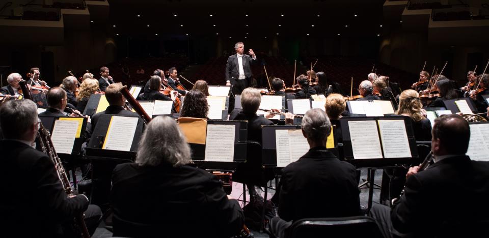 Southwest Florida Symphony performs at Naples' Moorings Presbyterian Church in 2018 with former music director Nir Kabaretti.