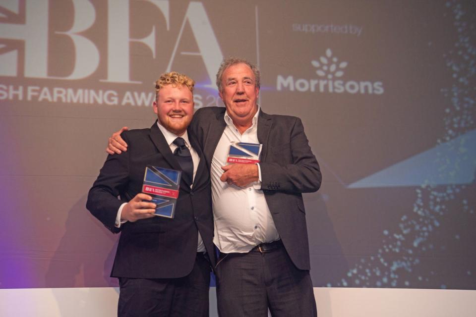 Cooper pictured with Jeremy Clarkson at the British Farming Awards (PA Media)