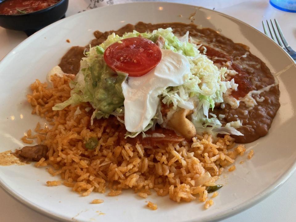 The lunch portion of the chicken chimichanga at the recently opened Cinco de Mayo, 301 E. Bay St., in downtown Jacksonville.