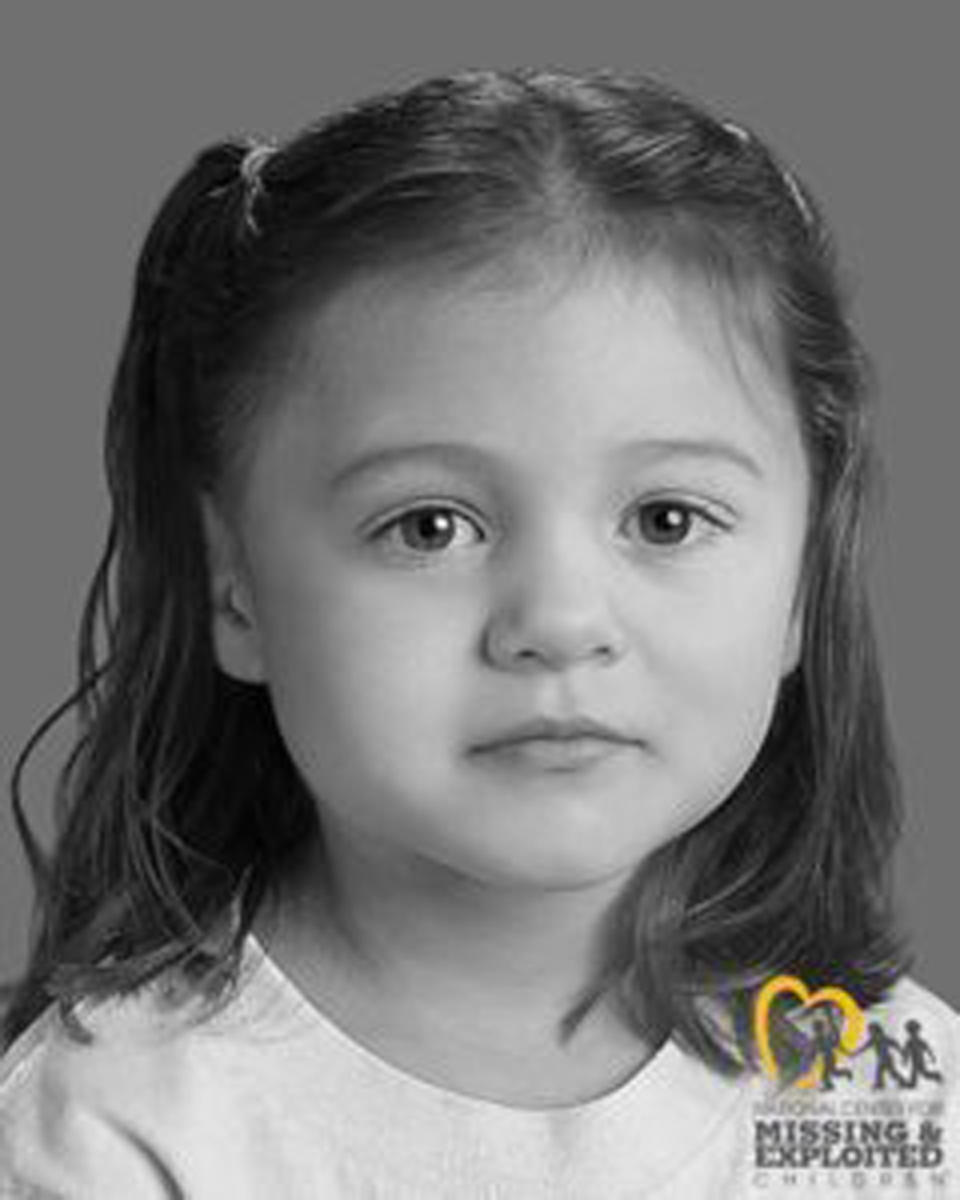 This undated facial reconstruction image released by the Smyrna Police Department in Smyrna, Del., shows a young girl identified by Smyrna police as 3-year-old Emma Cole, news outlets reported, Thursday, May 25, 2023. Her body was found on Sept. 13, 2019. Kristie Haas, 31, pleaded guilty Thursday, May 25, to murder by abuse or neglect, abuse of a corpse, and three counts of endangering the welfare of a child. (Smyrna Police Department/National Center for Missing and Exploited Children via AP)