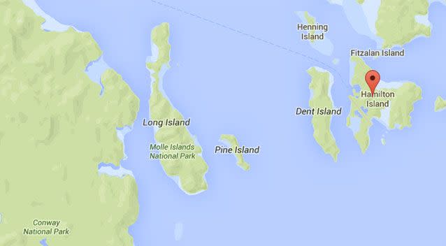 Hamilton Island is off the coast of north Queensland. Source: Google Maps.