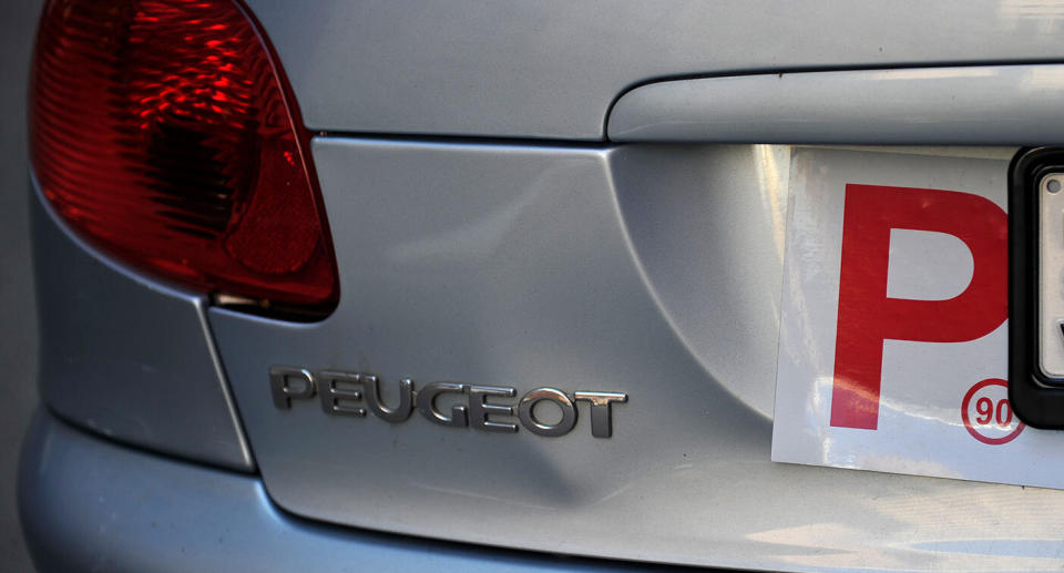 A provisional or P plate is attached to a vehicle in Sydney.