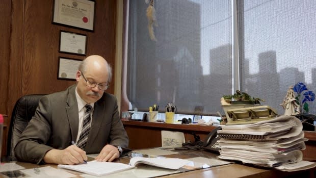 Lawyer Tom Engel in his office in Edmonton.