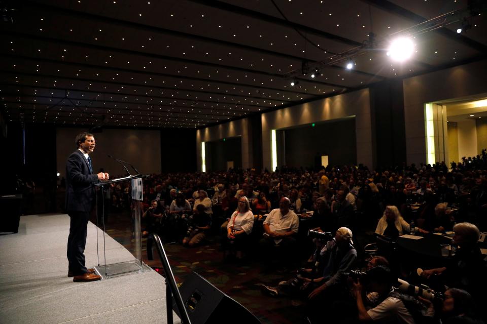 Pete Buttigieg, mayor of South Bend, Indiana, campaigns for president in Cedar Rapids, Iowa, on June 9, 2019.