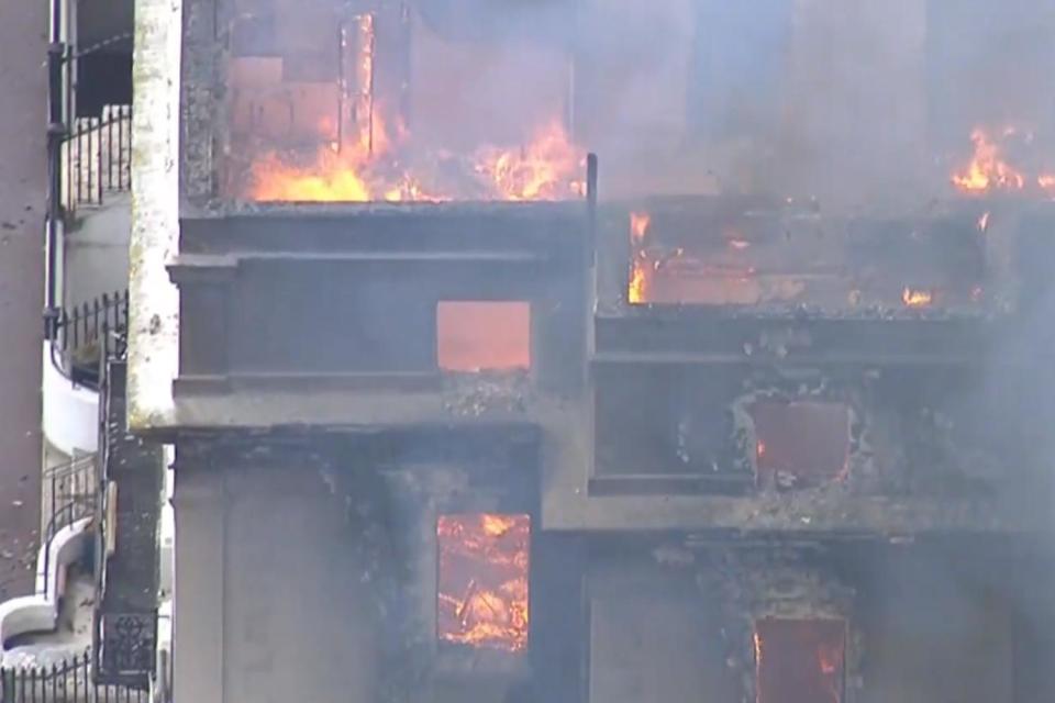 Eastbourne hotel fire (Sky News)