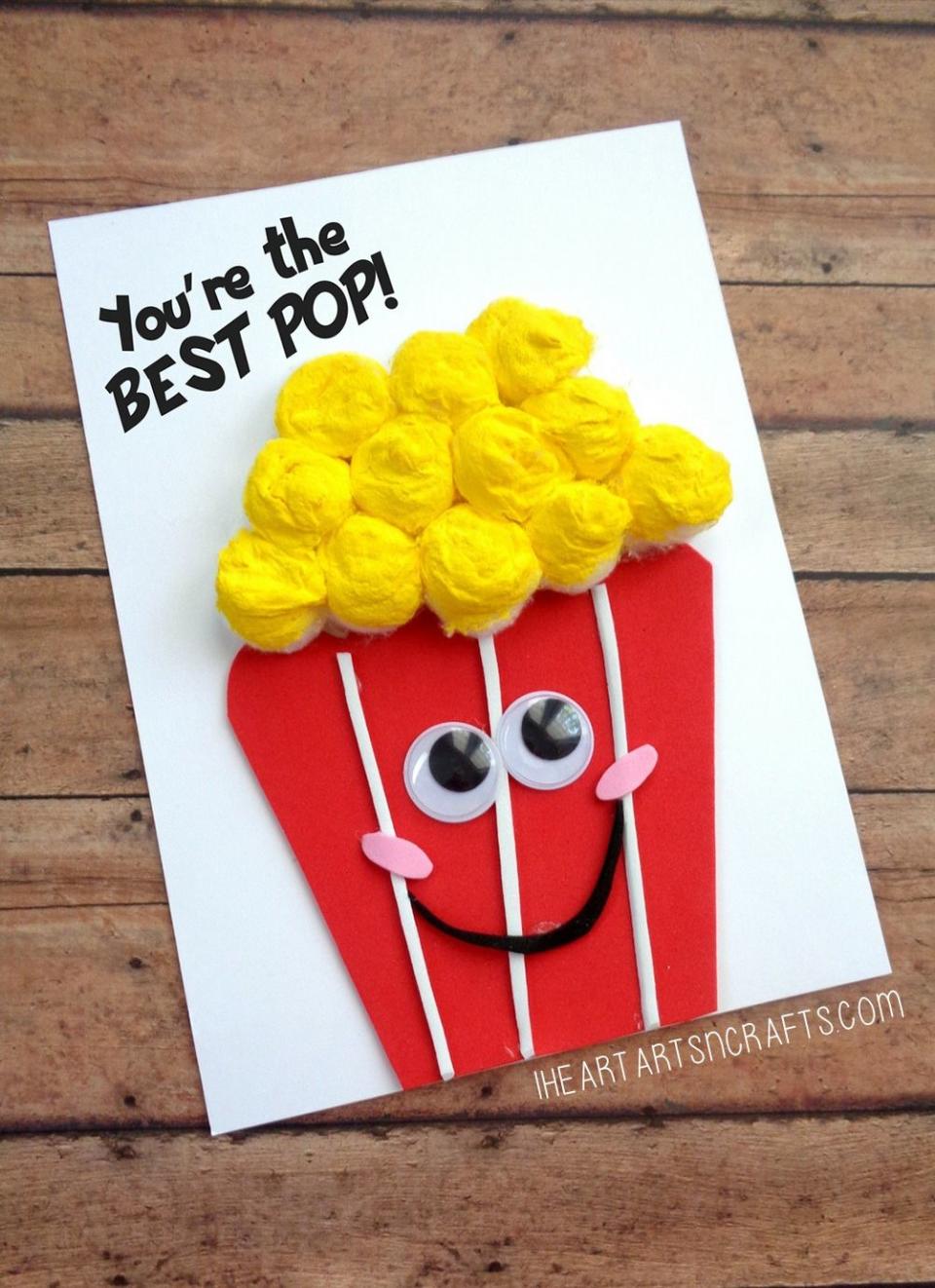 diy fathers day cards 'you’re the best pop' popcorn card