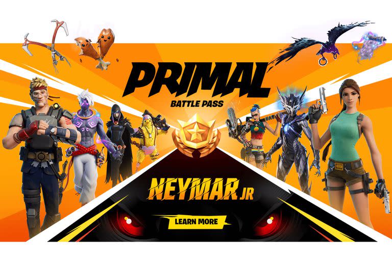 Primal, el nuevo pase de batalla que cuenta con Lara Croft y Raven, y que confirmó la presencia de Neymar Jr