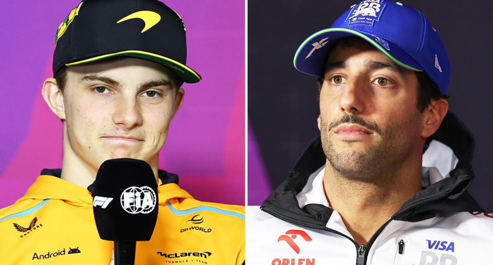 Pictured left Oscar Piastri and right Daniel Ricciardo