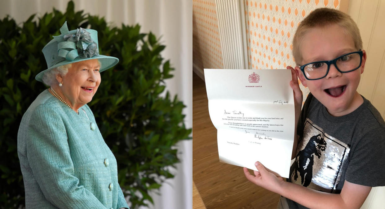 The Queen's lady in waiting thanked Timothy for the word search. (Getty/PA Images)