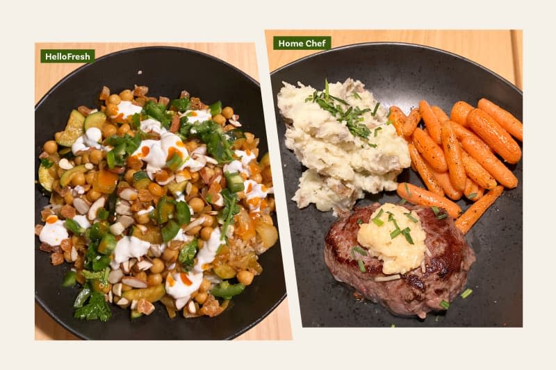 HelloFresh vs Home Chef recipe photos side by side