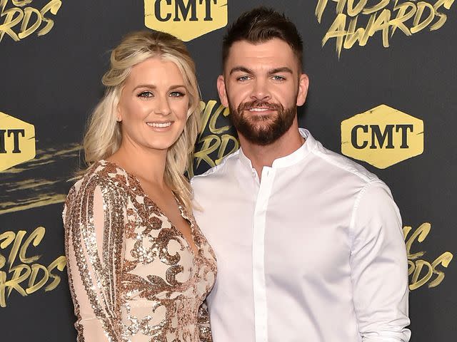 <p>Mike Coppola/Getty</p> Dylan Scott and Blair Robinson attend the 2018 CMT Music Awards