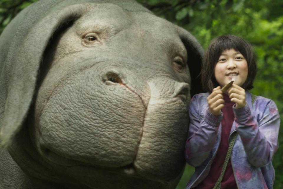 Hog-tied: Ahn Seo-Hyun as Mija with her giant friend