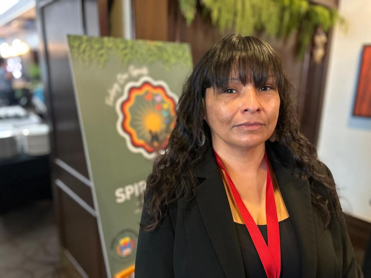 Leticia Racine is a Sixties Scoop survivor. She said she began to heal once she started learning more about her cultural identity. (Kevin Nepitabo/CBC - image credit)