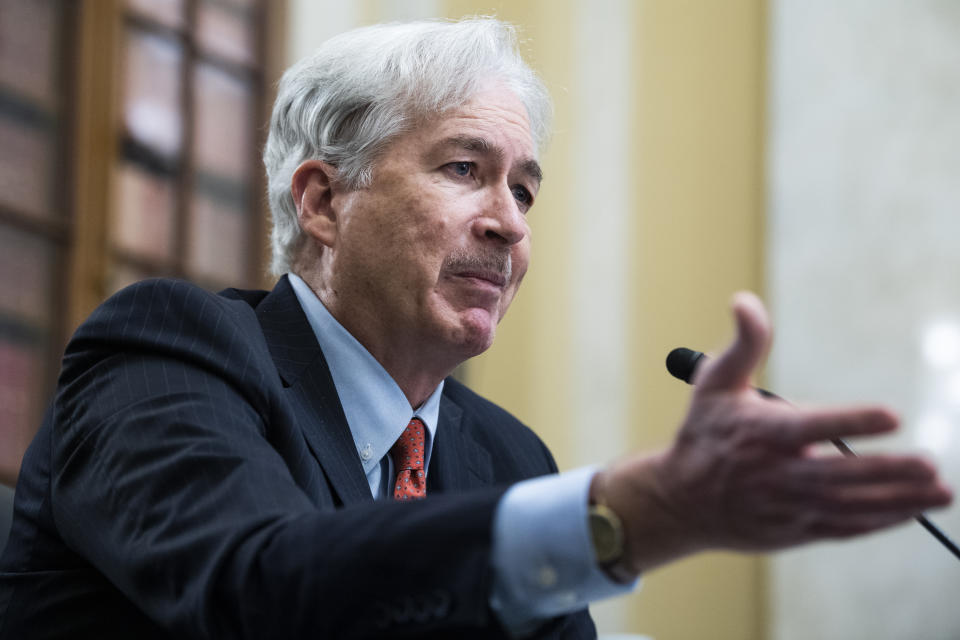 William Burns, nominee for Central Intelligence Agency director, testifies during his Senate Select Intelligence Committee confirmation hearing, Wednesday, Feb. 24, 2021, on Capitol Hill in Washington. (Tom Williams/Pool via AP)