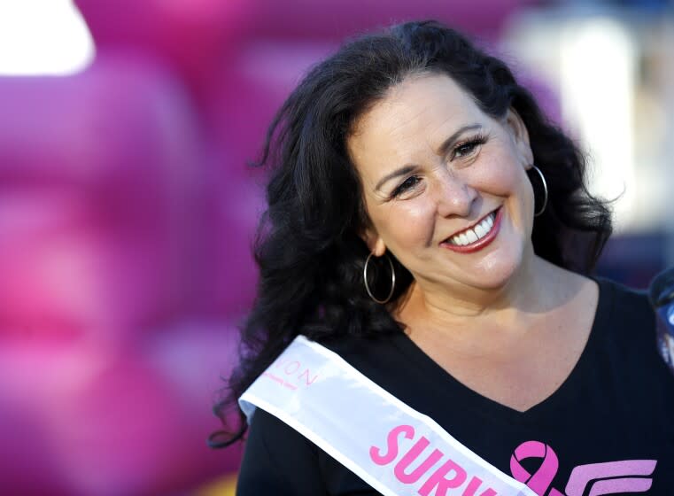 SAN DIEGO, CA - OCTOBER 17: Assemblywoman Lorena Gonzalez smiles after the American Cancer Society Making Strides Against Breast Cancer walk in Balboa Park on Sunday, Oct. 17, 2021. (K.C. Alfred / The San Diego Union-Tribune)