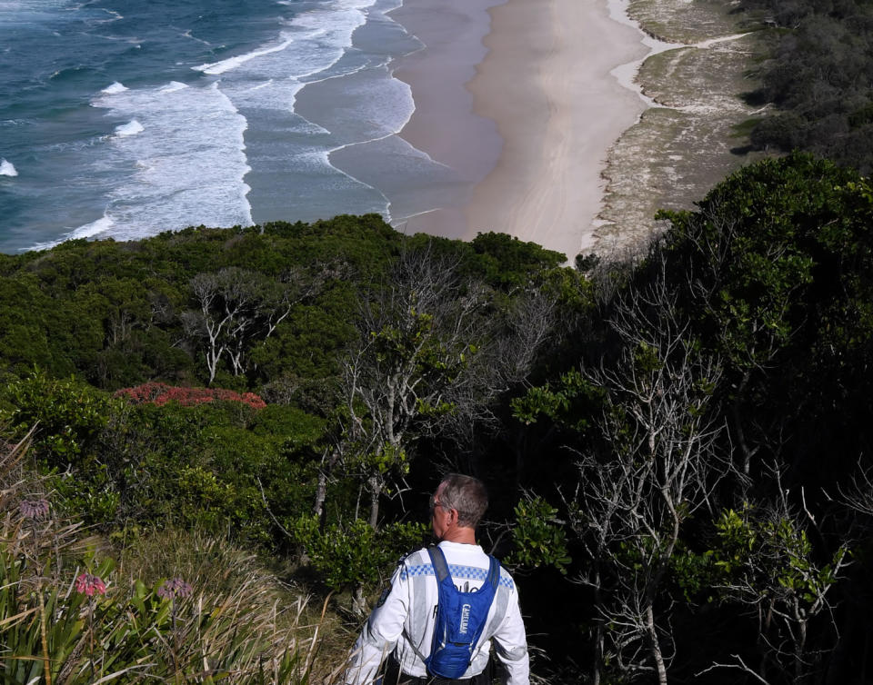 New South Wales police are seen in the Cape Byron State Conservation Area as the search continues for missing backpacker Theo Hayez at Byron Bay.