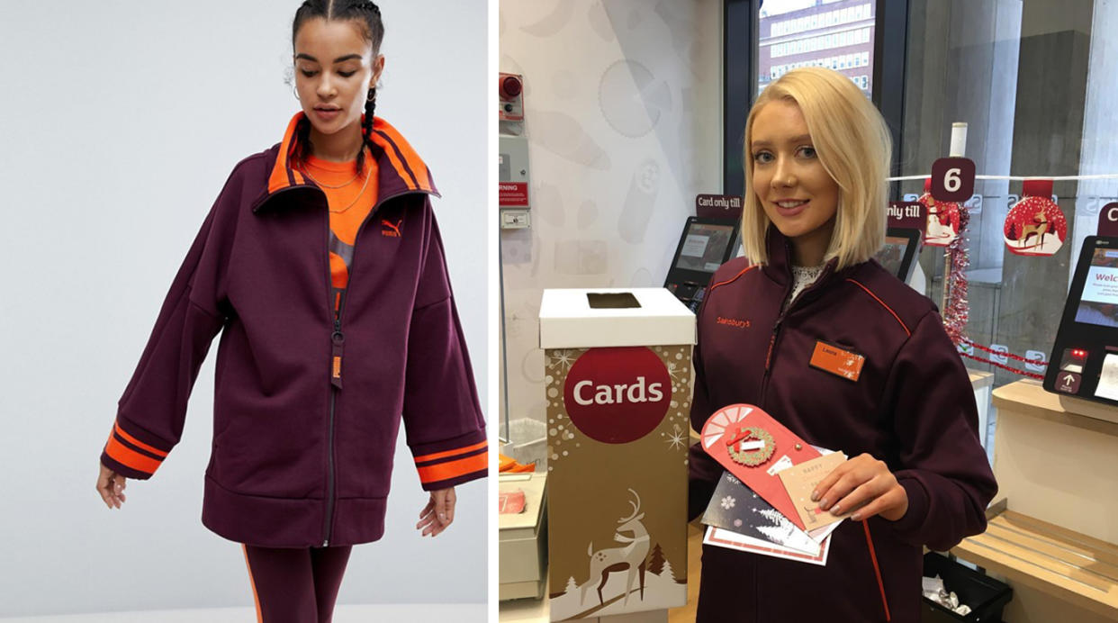 This Puma design is being mocked for looking like the Sainsbury’s uniform [Photo: ASOS/Instagram]