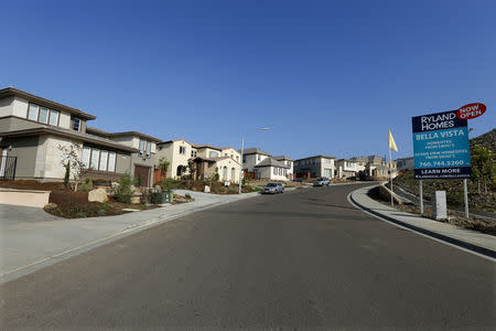 FILE PHOTO: A view of single family homes for sale in San Marcos, California October 25, 2013. REUTERS/Mike Blake