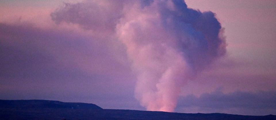 The ash cloud from the volcano could be seen for miles around the site (AFP via Getty Images)