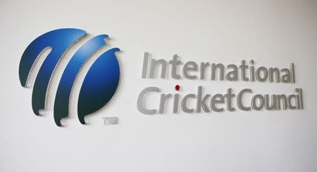 The International Cricket Council (ICC) logo at the ICC headquarters in Dubai, October 31, 2010. REUTERS/Nikhil Monteiro