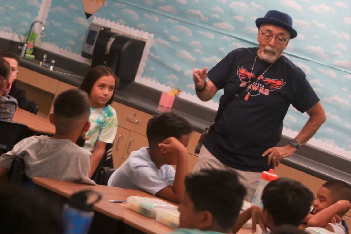 Juan Felipe Herrera addressed Myisha Lea’ea’s fourth-grade class on the first day that Juan Felipe Herrera Elementary School opened its doors (Aug. 15), he delivered a five-word “magic message” for the students: “You have a beautiful voice.”